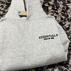 ESSENTIALS Fear of God Light Gray Hoodie